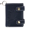 CTM® Men's Leather Eagle RFID Zip Around Chain Wallet, Black