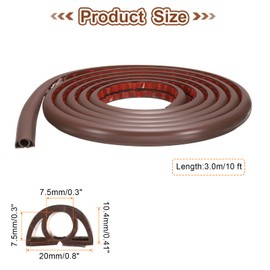 HARFINGTON 10ft Cord Cover Floor W0.3 x H0.3 Inner Channel PVC Hide Extension Cable Floor Wire Hider Wire Covers Protector for Prevent Cable Trips Cables Management, Coffee