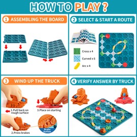 Kids Toys STEM Board Games - Large Size Logical Road Builder Educational Brain Teasers Puzzles Toys, Preschool Learning Montessori Big Board Maze Birthday Gifts Kids Boys Girls Age 4-8 Year Old