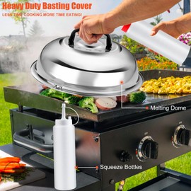 RINPIR RINPIR 42pcs Griddle Accessories Kit for Blackstone, Flat Top Teppanyaki Spatula Set with Enlarged Spatulas, Melting Dome and Burger Press, Professional Hibachi Tools Gifts for Outdoor BBQ