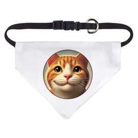 Small 'Smiling Ginger Cat' Dog/Cat/Pet Bandana (PD00061459)
