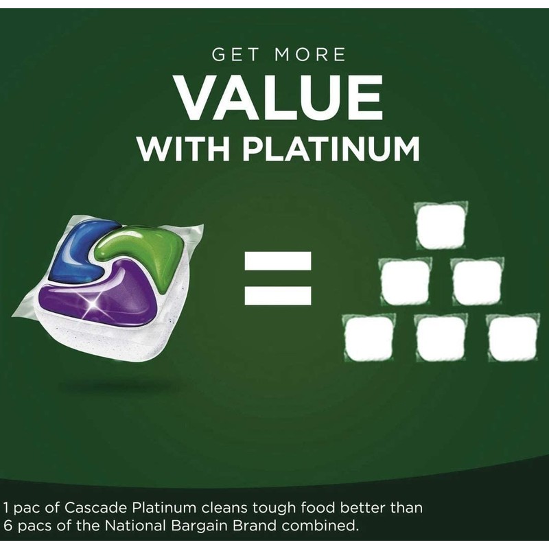 Cascade Platinum ActionPacs Dishwasher Detergent with Dawn, Fresh Scent -