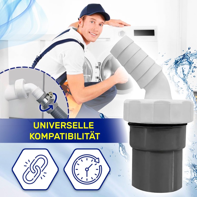 Dishwasher and Washing Machine Drain Adapter with Outlet for Pipe