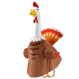 Fall Turkey Porch Goose Outfits for 23 Inch Lawn Statue, Thanksgiving Costume for Plastic/Cement Statue, Seasonal Autumn Sculpture Clothes for Yard Patio House Warming Party Decoration