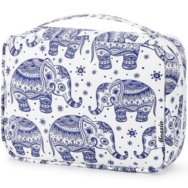 Mossio Hanging Toiletry Bag with Sturdy Hook - Large Portable Cosmetic Makeup Travel Organizer for Men & Women Elephant B