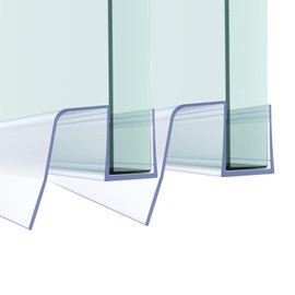 FCSOTSPS Sliding Shower Door Bottom Seal, 2 PCS 3/8"-1/2" x 36" Sliding Shower Door Sweep for 3/8"-1/2 Inch Glass, Frameless Glass Door Seal Strip Stop Shower Leaks and Create a Water Barrier