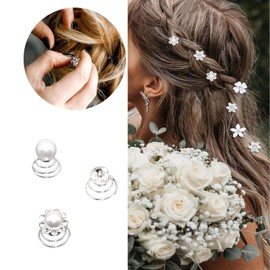 36 Stück Spiral-Haarnadeln, Braut-Haarnadeln, Kristall-Strasssteine, Wirbel für Braut, Frauen, Mädchen, Partygeschenke (6 Stile)
