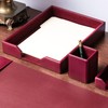 Dacasso Burgundy Bonded Leather Luxury Letter Tray Holder & Paper