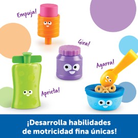 Learning Resources Helping Hands Snack Friends, Juguetes para niños, diversión motrizada Fina, Preescolar, Habilidades motoras Finas, Actividades para niños, 7 Piezas, Edad 3+