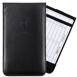 Handy Picks Leather Golf Scorecard Holder | Yardage Book Cover | Scorecard n Pencil Included | Black
