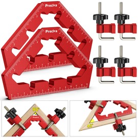 Positioning Angle, Preciva 45/90 Degree Positioning Angle Right Angle Clamps Aluminium Alloy Woodworking Tools, Carpenter's Angle for Woodworking (Red)
