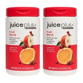 JuicePlus+ | Kit 2 Fruit Blend | Mezcla de Jugo de 20 Frutas y Vegetales en Polvo | Vitaminas y Fitonutrientes | Manzana, Naranja, Piña, Arándano y Mango | Suplemento Alimenticio 240 Cápsulas
