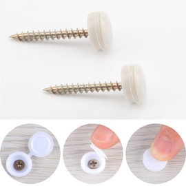 100 Pieces White Screw Caps Cover Plastic Hinged Screws Cover Caps Washer Flip Tops Fold Screw Snap Covers for Number 6 and 8 Screws Cabinets, Furniture, Shelf, Cupboards