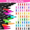 60 Colours Dual Tip Colouring Pens,1-5mm Brush and 0.4mm Felt