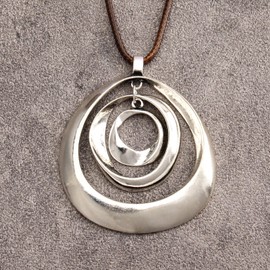 joymiao Boho Necklaces for Women Cord Necklace with Pendant Long Silver Necklace Vintage Sweater Necklace Hippie Jewelry for Women Gifts