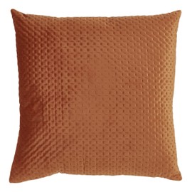 SARO LIFESTYLE Pinsonic Velvet Throw Pillow, Rust, 18"x18", Poly Filled