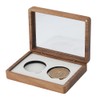 SUPERFINDINGS 1 Set Challenge Coin Display Case 2-Slot Wood Challenge