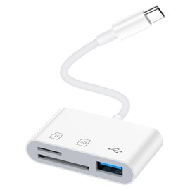 Vedfoad SD Card Reader 3 in 1 Type-C Memory Card Reader USB C Card Reader SD/TF/USB Converter Adapter with 0TG Function No Setup Two-Way High Speed Data Transfer Photo/Video/Files Camera Reader for