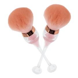 FOMIYES 2pcs Manicure Art Brush for Powder Removal Soft Large Bristles Plastic Nails