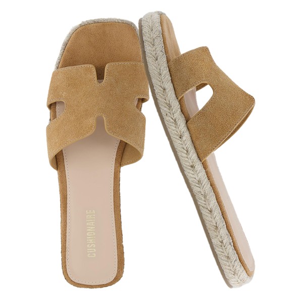 CUSHIONAIRE Avocado Women’s Espadrille Slide Sandal – Suede Cutout Upper