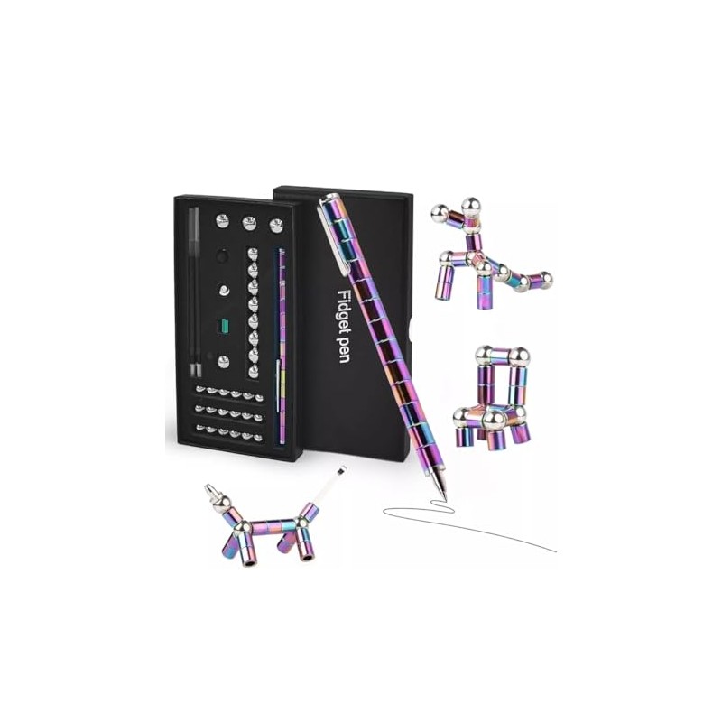 Aayans Fidget Pen Magnetic Ballpoint Pens, Multicolour, Stress Relief Multifunctional