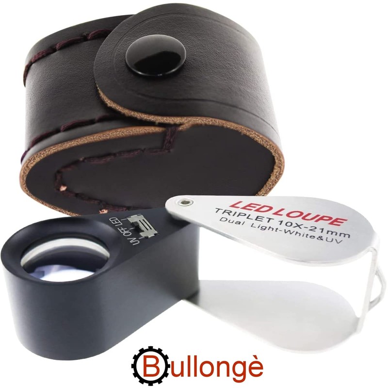 Bullongè Folding Magnifier 10 x 21 LED and UV
