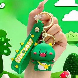 CAOXIAN Cute Dinosaur Keychain Creative Animal Dinosaur Key Chain Dinosaur Pendant Key Ring Cartoon Car Key Chain Pendant Bag DIY Charms Jewelry Accessories