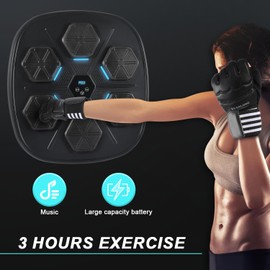 Music Boxing Machine,Boxing Music Machine with Boxing Gloves,Boxing Music Workout Machine,Smart Music Boxing Machine,Boxing Wall Target,9-Level Modes Adjustment (2024Upgrade_Boxing) (BM-A)