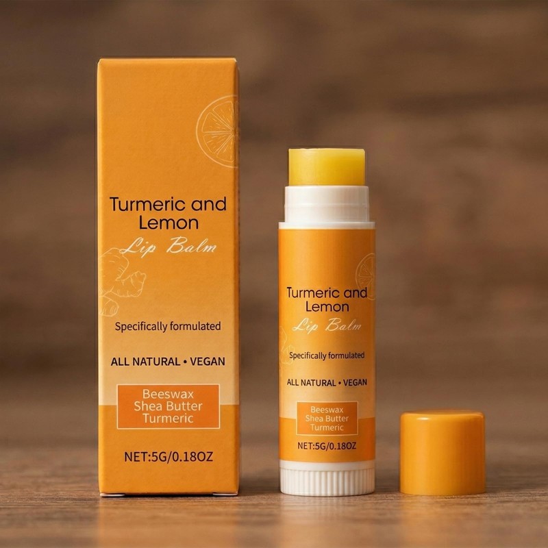 Lemon Turmeric Lip Balm - Lip Lightening for Dark Lips,