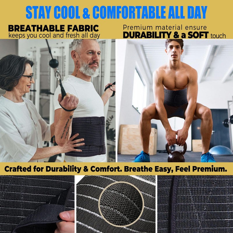 Funcy Men's Adjustable Abdominal Binder – Post-Surgery Recovery Belt, Hernia