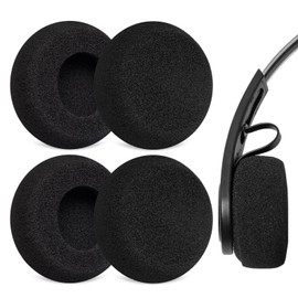 Voarmaks 4-Pack Foam Ear Cushions Replacement Ear Pads for JLAB Rewind, Rewind 2 Wireless Retro Headphones, Comfortable High-Density Sponge Cover (Black)