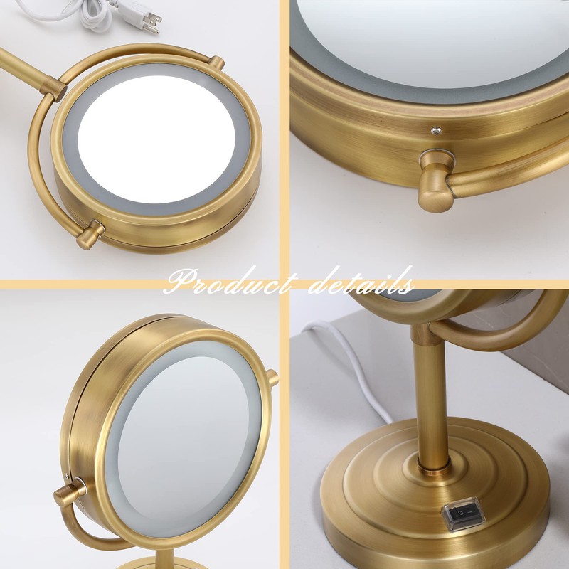 Cavoli 8.5 inch LED Makeup Mirror with 10X Magnification, Three