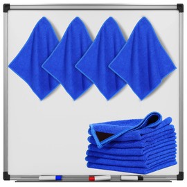 Zopeal 8 Packs Dry Erase Board Cleaning Cloth Microfiber Eraser Magnetic Whiteboard Eraser Washable for Whiteboard Dry Erase Cloth for Home and Office, 10'' x 9. 25''(Blue)