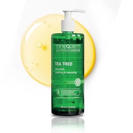 Mineaderm Jabón facial con aceite de árbol de té, limpiador facial diario para pieles grasas y propensas al acné, lavado facial para mujeres y hombres