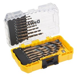 Dewalt Black & Gold 23-Piece HSS-G Metal Drill Bit Set DT70729 (with Core Reinforcement & Optimised Spiral Groove, for Metal, Wood & Plastic, in Small Tough Case, Compatible with TSTAK-Caddy)