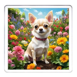 Chihuahua Coaster Set. 4 different Chihuahua Dog Pictures on 10cm x 10cm Acrylic Coasters. Boxed Coaster Drip Mat Set.