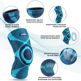 NEENCA Kniestütze, Komprimierte Kniebandage mit Patella Gel Pads & Feder Seitenstabilisatoren, Medizinischer Knieschützer für Laufen, Meniskusriss, Arthritis, Gelenkschmerzlinderung, ACL, Erholung