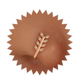 Inilbran Boho Crystal Leaf Clip On Nose Ring Vintage CZ Leaf Nose Ring Gold Cluster Leaf Fake Nose Ring Non Pierced Nose Ring Jewelry for Women and Girls