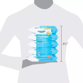 Equate Flushable Wipes, Fresh Scent, 5 packs of 48 wipes, 240 Total Wipes