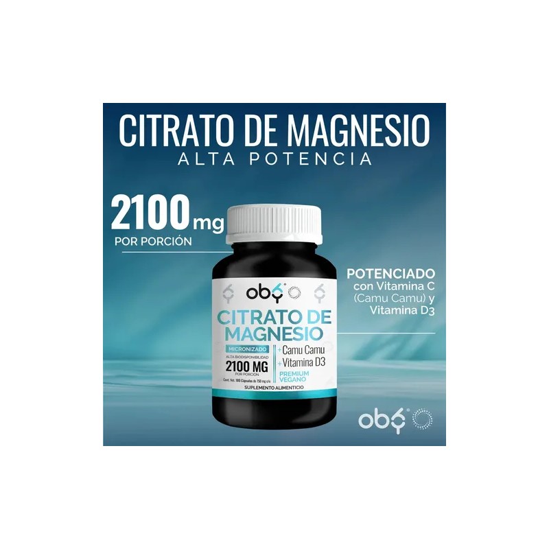 Citrato Magnesio Micronizado 2100mg Camu Vitamina Suplemento Alimenticio Oby Vitaminas