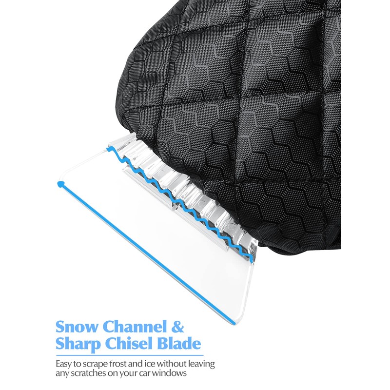 DIAOCARE Ice Scraper mitten for Windscreen, Snow Removal with Antifreeze