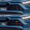 3Pcs Stripe Grille Emblem Badge Sticker Adhesive Emblem Exterior Body