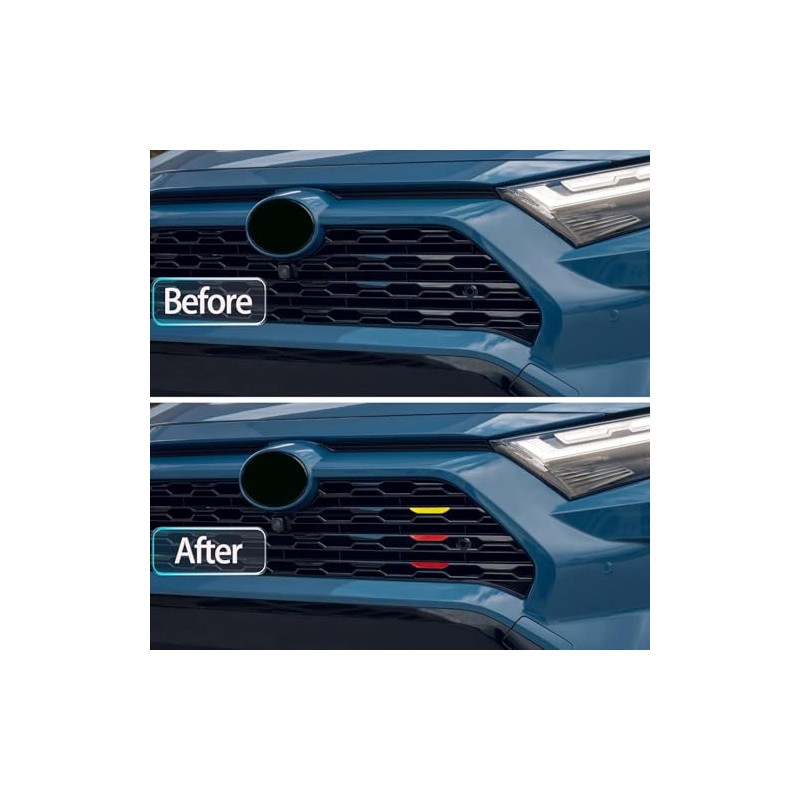 3Pcs Stripe Grille Emblem Badge Sticker Adhesive Emblem Exterior Body