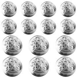 14 Pcs Silver Metal Blazer Button Set,18 mm and 23mm No-Sew Removable Vintage Silver Buttons for Blazer,Women and Men's Jeans Clothing Supplies for Blazer Suits Sport Coat Uniform Jacket