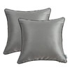 Grey Pillow Covers Decorative Throw Pillow Cases Solid Satin Fabric