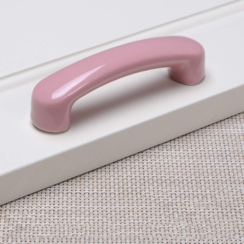 Txinmin Pink Ceramics Cabinet Pulls 3" (76mm) Hole Centers Cabinet