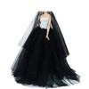 BJDBUS 11.5 inch Girl Doll Clothes, Black White Trailing Dinner