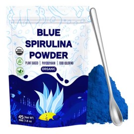 Polvo De Espirulina Azul 1.6 Oz Orgánico Para Alimentos