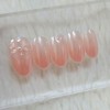 Pink Ribbon Glazed Handmade Nail Tips - Petit Square /