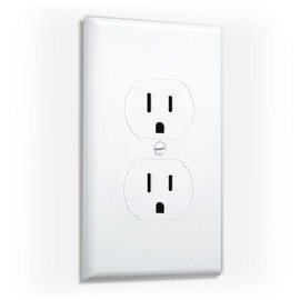 TayMac 2520W MASQUE White 1-Gang Duplex Jumbo Electrical Outlet Cover Wall Plate, Replaces Old Wall Plate for Electric Outlet, Home Improvement Essential, White, 1-Pack